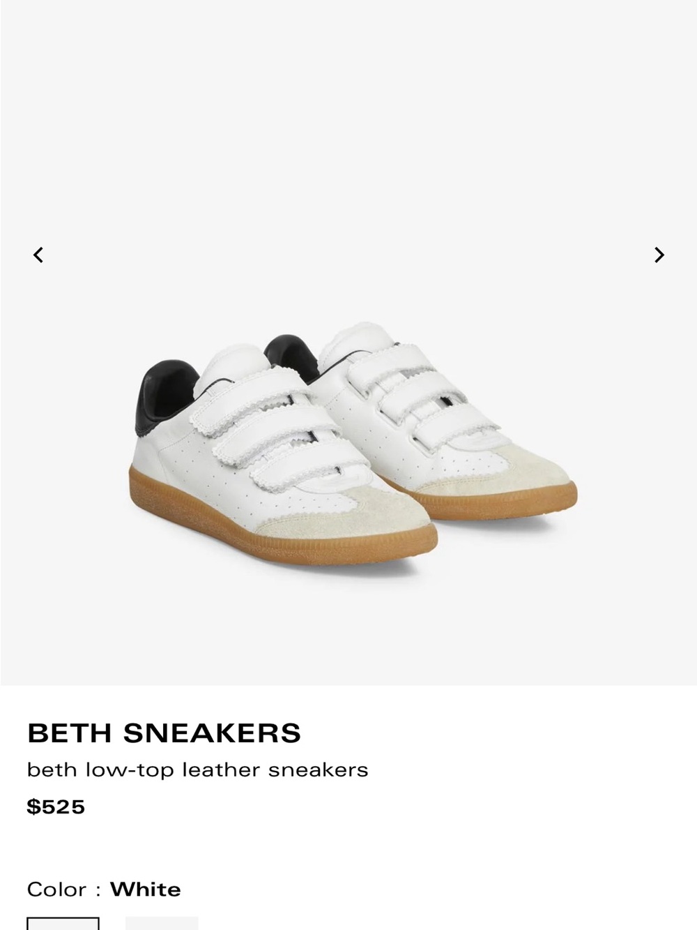Isabel Marant Beth Low-Top Sneakers in White, Black and Gum